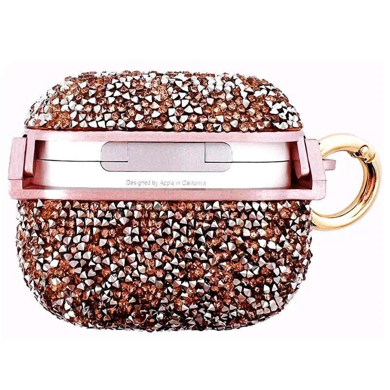TPU чохол Bling World Rock Diamond для навушників AirPods 1/2 – Рожевий. Фото 6 з 9