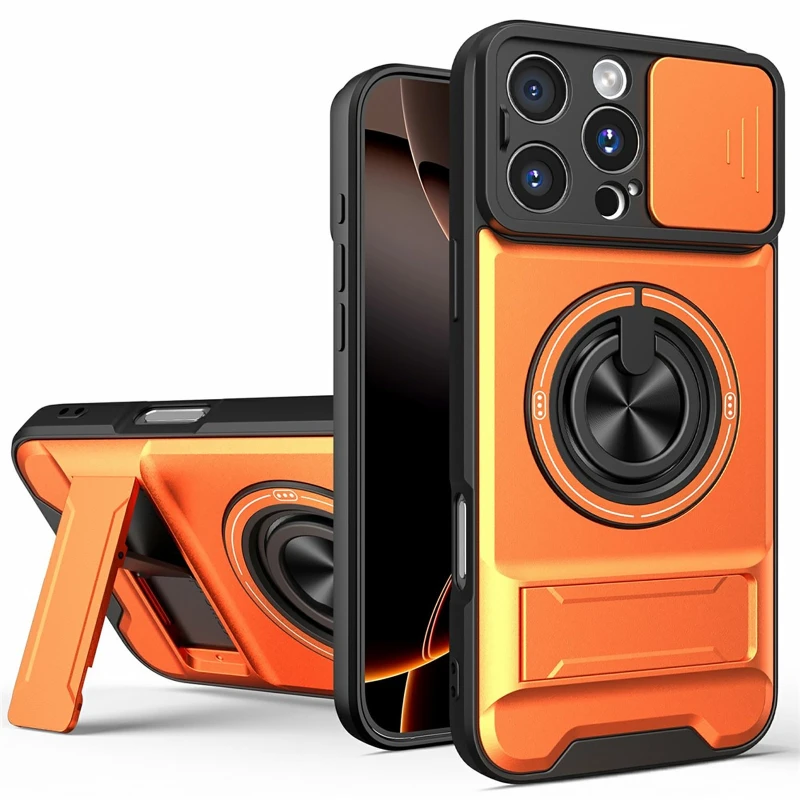 Ударостійкий чохол Camshield StandRing case для Apple iPhone 16 Pro Max – Orange. Фото 1 з 2