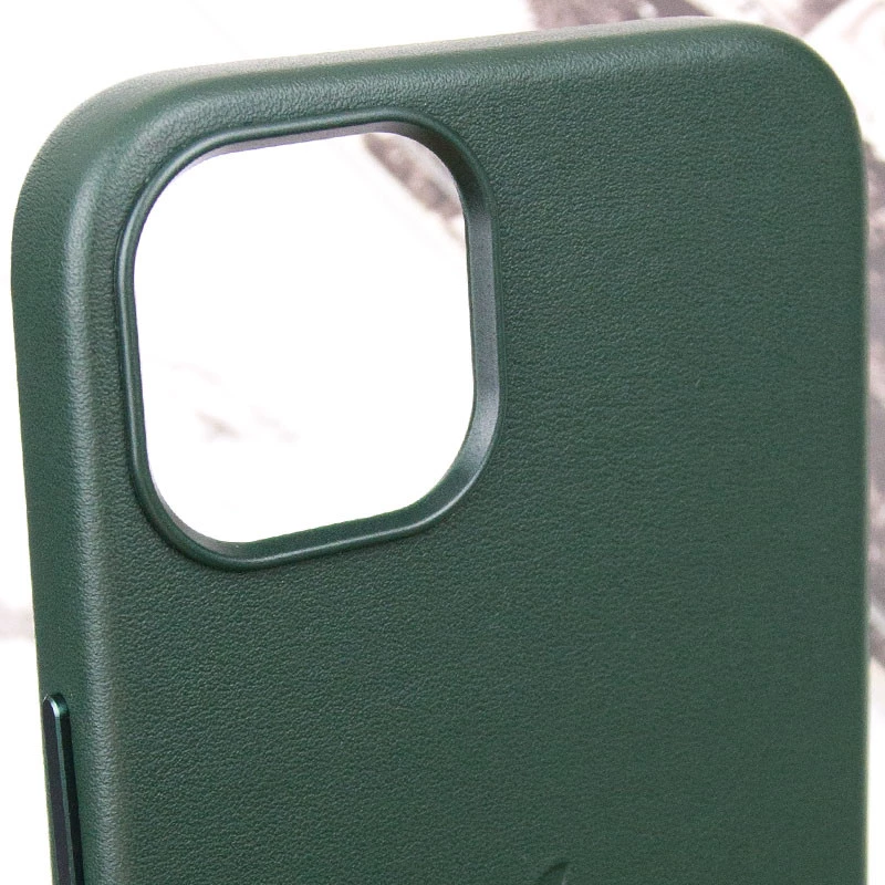 Кожаный чехол Silicone Case Premium с MagSafe and Animation для Apple iPhone 13 (6.1") – Sequoia Green. Фото 9 из 9