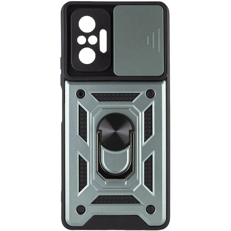 Удароміцний чохол Ummi Camshield Serge Ring (in box) для Xiaomi Redmi Note 10 Pro – Зелений / Green. Фото 2 з 7