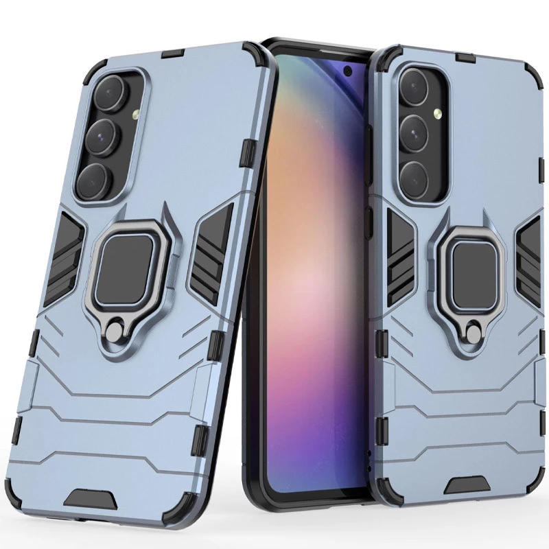 Протиударний чохол Transformer з кільцем на Samsung Galaxy A55 – Сірий / Metal slate. Фото 6 з 7