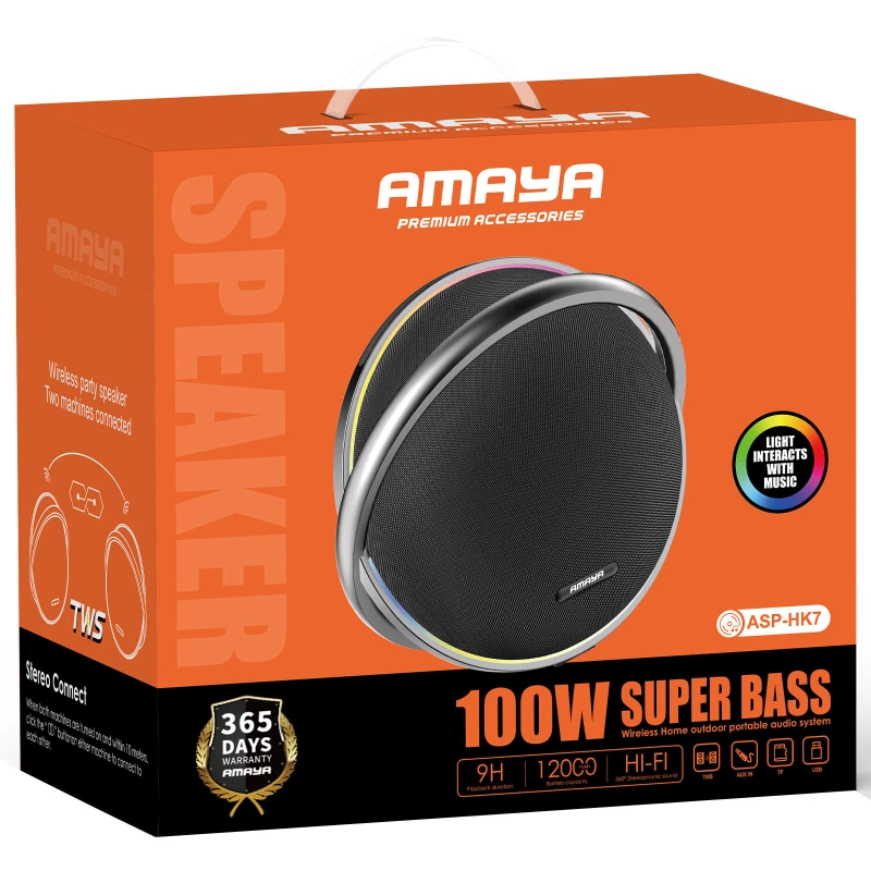 Bluetooth Колонка Amaya HK7 100W – Black. Фото 2 з 2