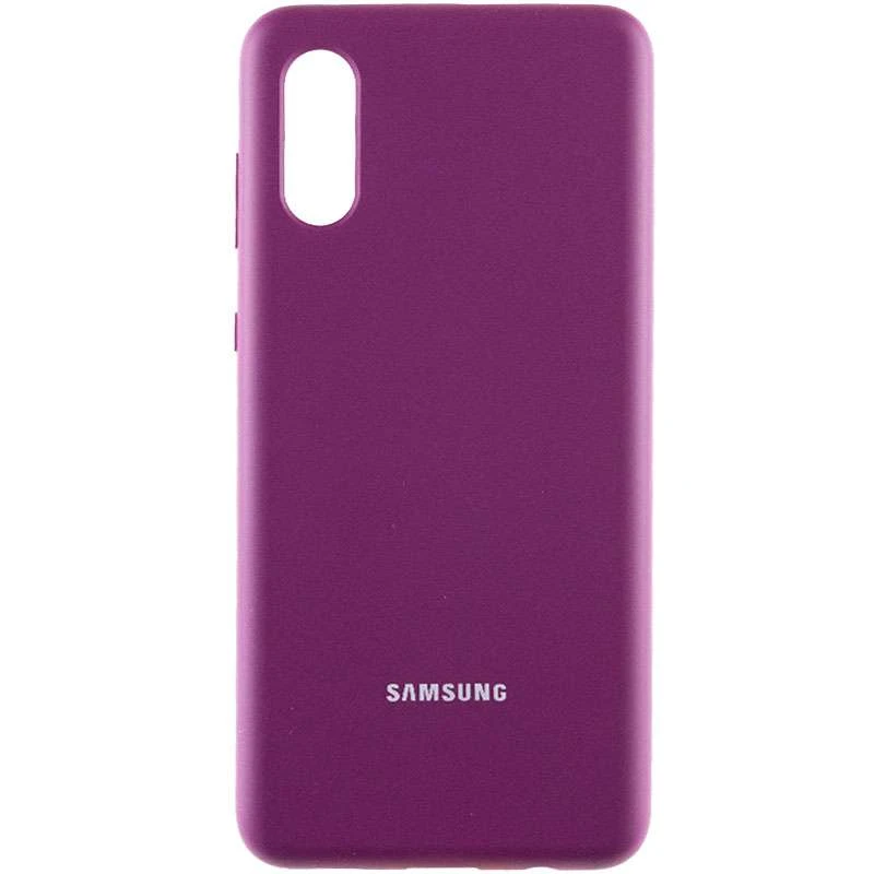 

Чехол Silicone Case с закрытым низом для Samsung Galaxy A02 (Фиолетовый / Grape), Фіолетовий / grape