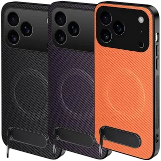 TPU+PC чохол Carbon Kickstand Magnetic Case для Apple iPhone 18 Pro