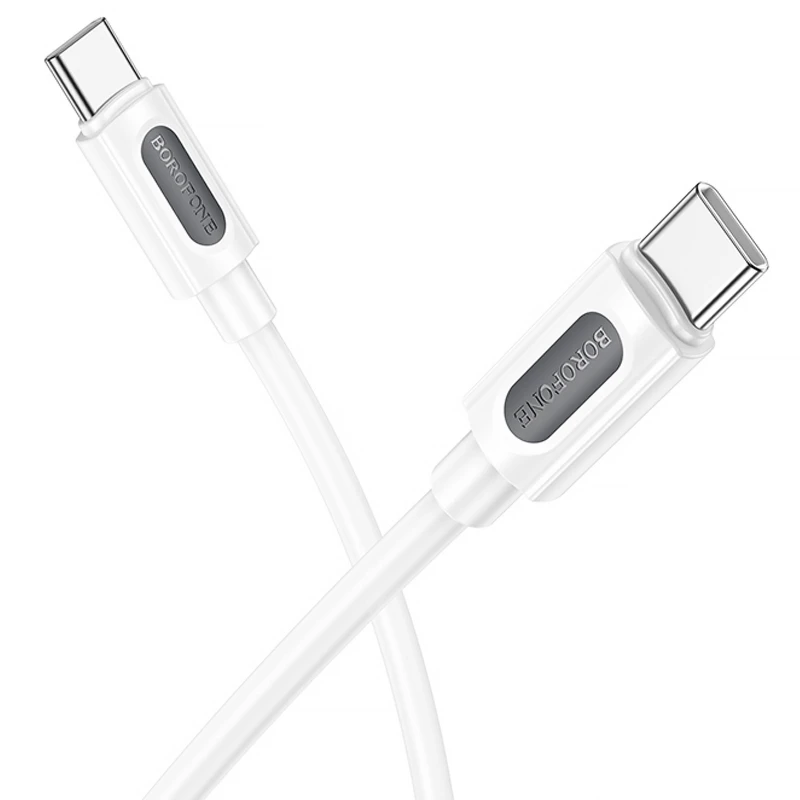 Дата кабель Borofone BX114 Structure Type-C to Type-C 60W (1m) – White. Фото 3 из 4