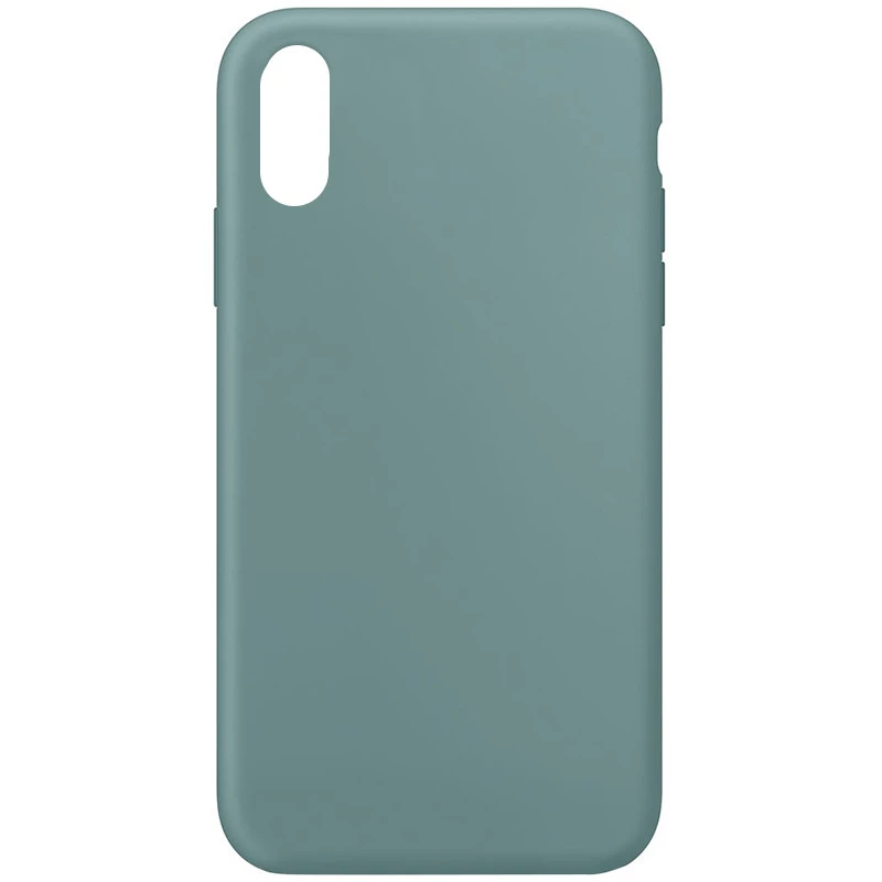 Чехол с закрытым низом Silicone Case для Apple iPhone XS Max (6.5") – Зеленый / Cactus. Фото 1 из 1