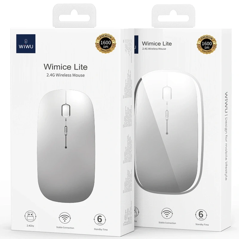 Миша бездротова WIWU WM101-C Wimice Lite 2.4G – silver. Фото 6 з 6