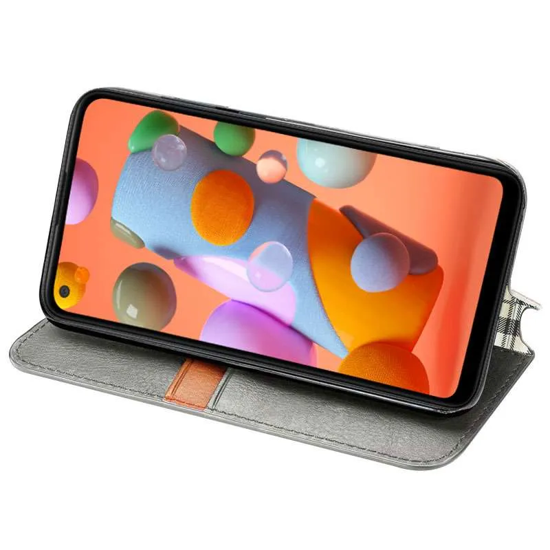 Чохол книжка GETMAN Cubic для Samsung Galaxy A21s – Сірий. Фото 3 з 6