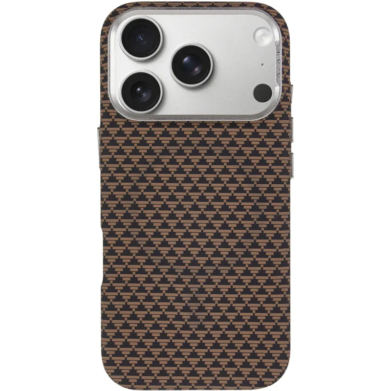 Чехол TPU+PC KVZV Triangular Pattern with Magnetic Fit для Apple iPhone 18 Pro Max – Khaki. Фото 3 из 6