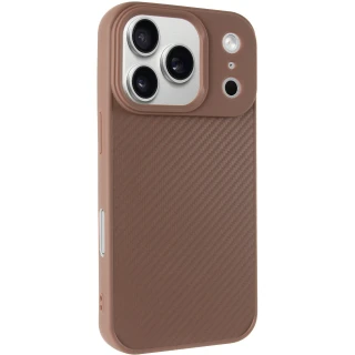 TPU чохол Carbon Protective with Magsafe для Apple iPhone 17 Pro Max (6.9") — Coffee