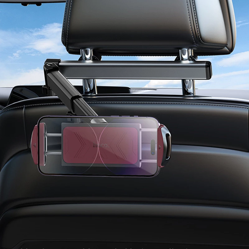 Автотримач Hoco H69 Gamble telescopic на підголівник – Black / Red. Фото 7 з 8