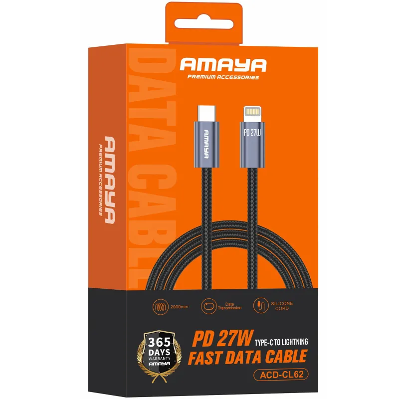Дата кабель Amaya 62CL Type-C to Lightning 27W (2m) – Gray. Фото 2 з 2