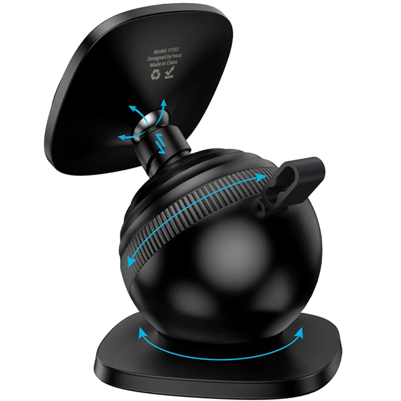 Автотримач Hoco H103 Daisy magnetic (center console) – Black. Фото 3 з 6