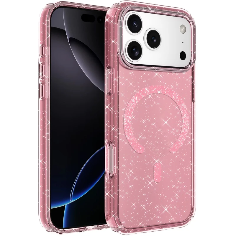 Чохол з блискітками та MagFit на Apple iPhone 17 Pro Max (6.9") – Pink. Фото 2 з 7