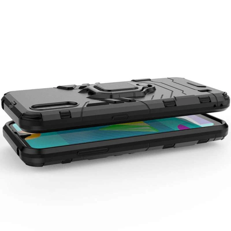 Противоударный чехол Transformer с кольцом для Samsung Galaxy M01 Core / A01 Core – Серый / Metal slate. Фото 6 из 6