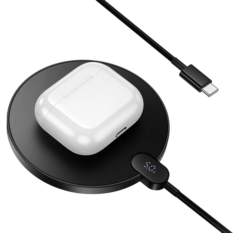 БЗП Hoco CW62 Peak with digital display and cable 15W – Black. Фото 3 з 6