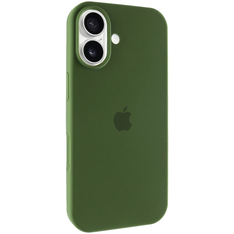 Чехол Silicone Case с закрытым низом для Apple iPhone 17 (6.3") – Зеленый / Dark Olive. Фото 1 из 6