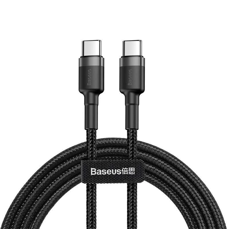 

Дата кабель Baseus Cafule Type-C to Type-C Cable PD 2.0 60W (1m) (Черный / Серый), Чорний / сірий