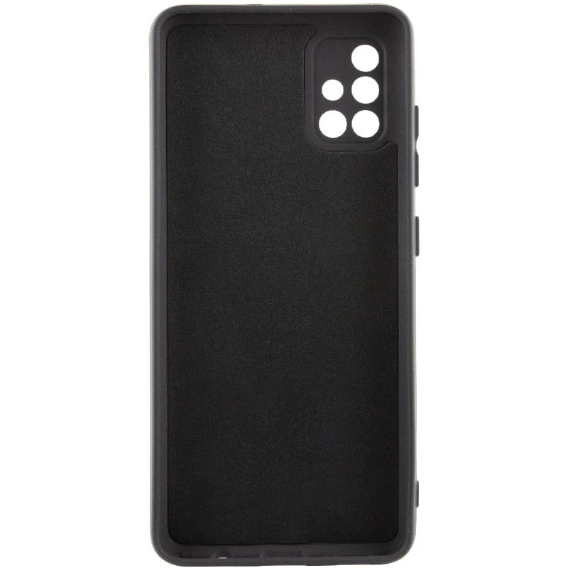 Цветной силиконовый чехол GETMAN с закрытой камерой на Samsung Galaxy A51 – Черный / Black. Фото 4 из 4