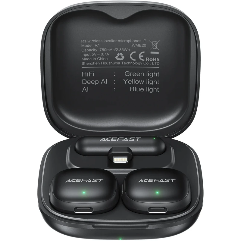 Петличный беспроводной микрофон Acefast R1 Lightning фото 1 из 2