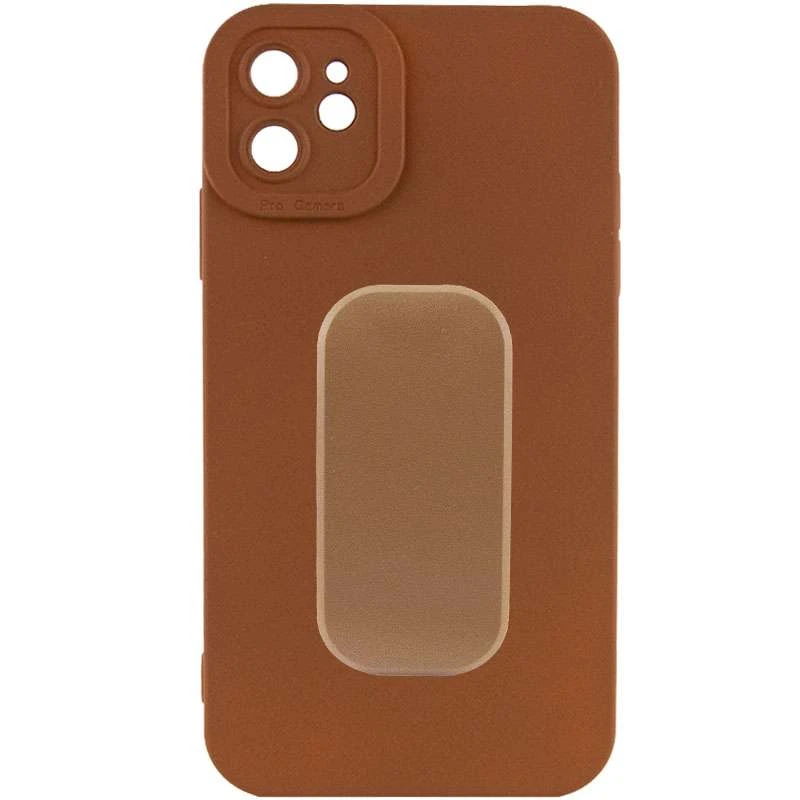 

Силіконовий чохол з тримачем на Apple iPhone 12 (6.1") (Коричневий)