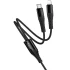 Дата кабель Hoco X123 Victory 2in1 Type-C to Lightning/Type-C 3A (1m) – Black. Фото 4 з 6