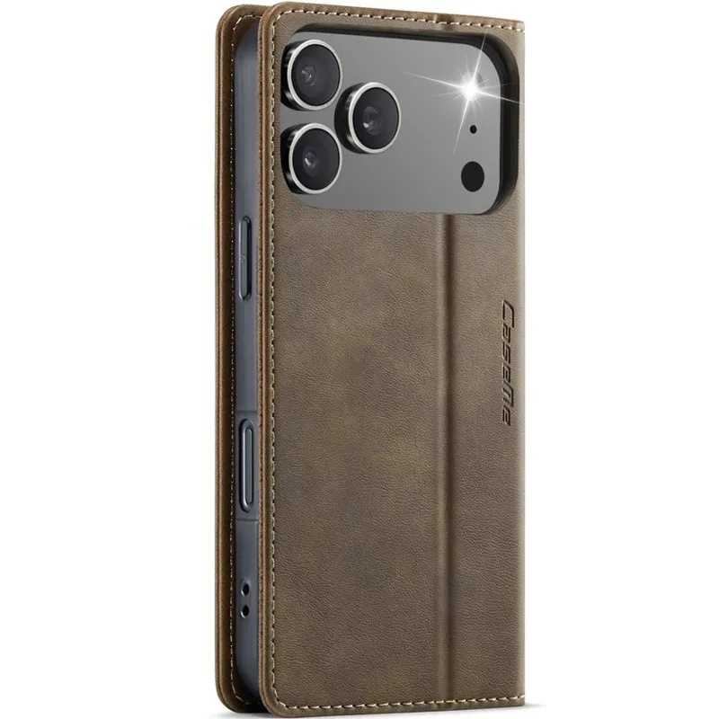 Шкіряний чохол-книжка CaseMe Velvet Matte для Apple iPhone 18 Pro – Coffee. Фото 2 з 5