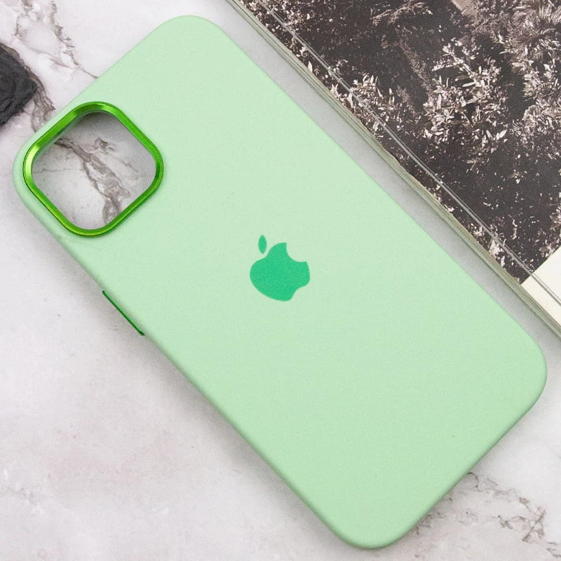 Чохол Silicone Case з металевими кнопками на Apple iPhone 12 Pro Max (6.7") – Зелений / Pistachio. Фото 8 з 9
