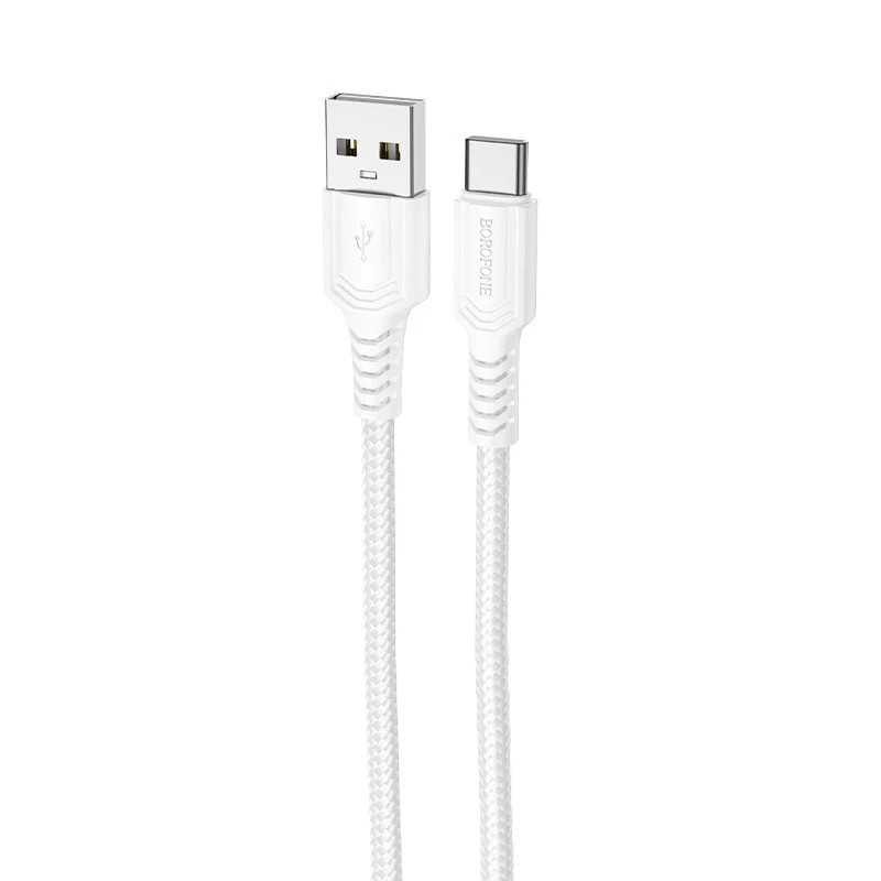 Дата кабель Borofone BX116 Certain USB to Type-C 3A (1m) – White. Фото 1 из 3