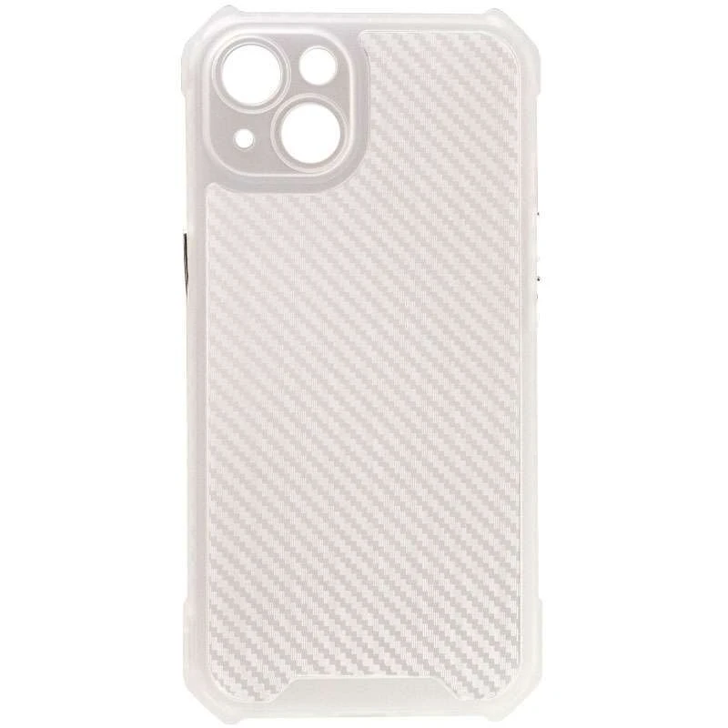 Карбоновый цветной силиконовый чехол для Apple iPhone 13 (6.1") – Матовый / Прозрачный. Фото 4 из 8
