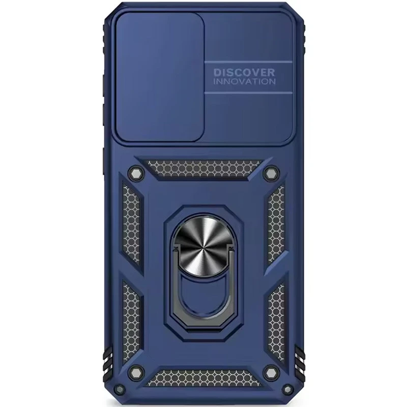 Протиударний чохол Serge Ring з кільцем на Samsung Galaxy A37 5G – Темно-синій. Фото 4 з 4
