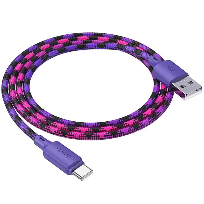 Дата кабель Hoco X116 Meridian USB to Type-C 3A (1m) – Gradient Purple Mix. Фото 6 з 7