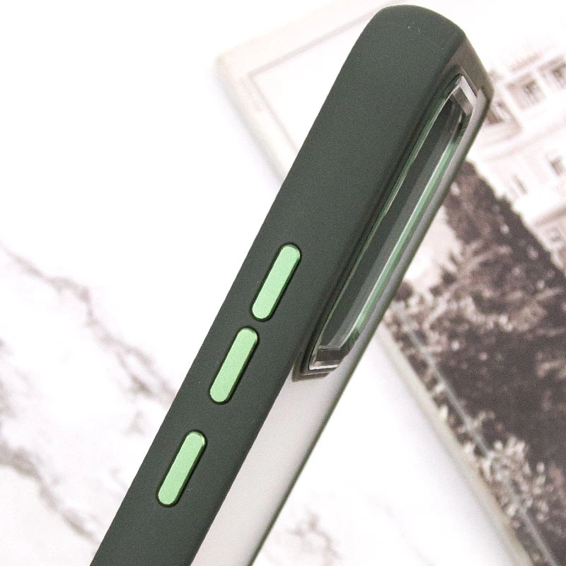 Захистний чохол TPU+PC матовий на Xiaomi Redmi 13C – Dark Green. Фото 4 з 5
