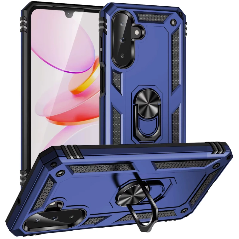Протиударний чохол Serge Ring з кільцем на Samsung Galaxy A26 5G – Темно-синій. Фото 1 з 6