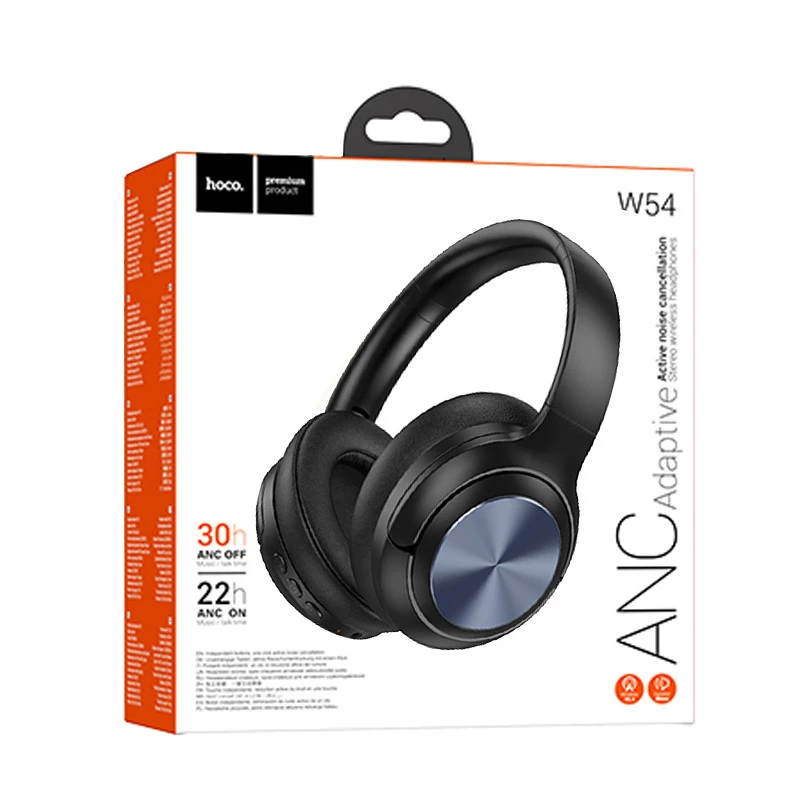 Накладные беспроводные наушники Hoco W54 Young ANC – Black. Фото 5 из 5