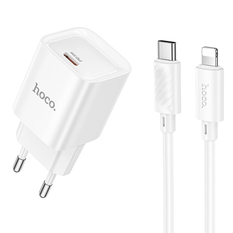 МЗП Hoco C146A Charm PD20W (1USB-C) + кабель Type-C to Lightning фото 1 з 1