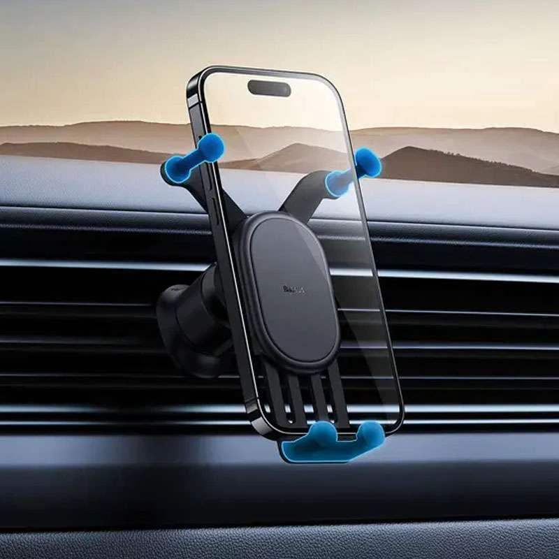 Автодержатель Baseus Stable Gravitational Car Mount Air (Air Outlet Version) (SUWX02) – Black. Фото 9 из 14
