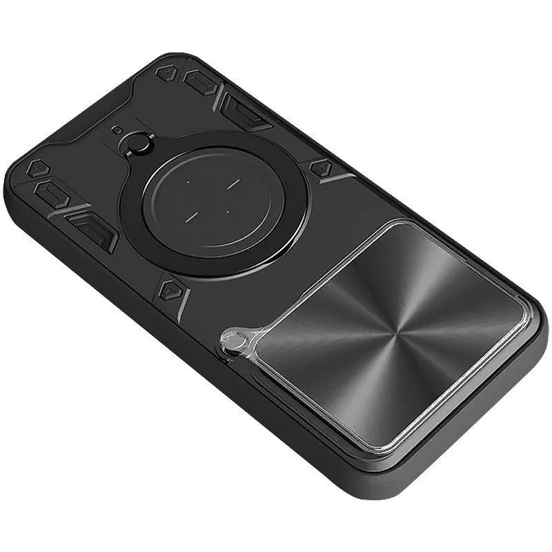 Ударопрочный чехол Bracket Ringstand с защитной шторкой для камеры для Xiaomi 15T Pro – Black. Фото 3 из 3