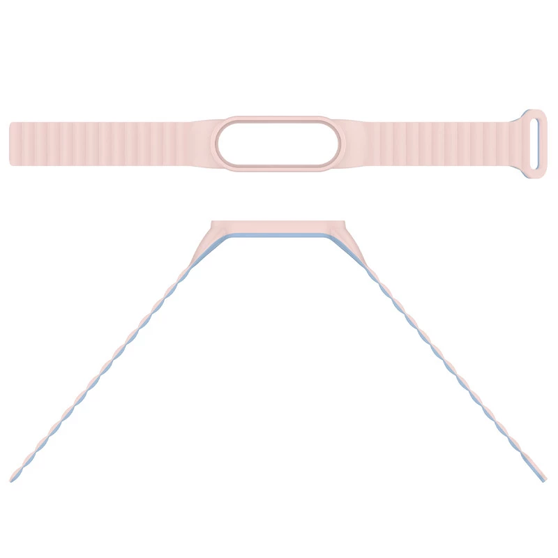Ремінець Dual-color Magnetic для Xiaomi Mi Band 7/6/5/4/3 – Light Pink / Lilac Blue. Фото 4 з 4