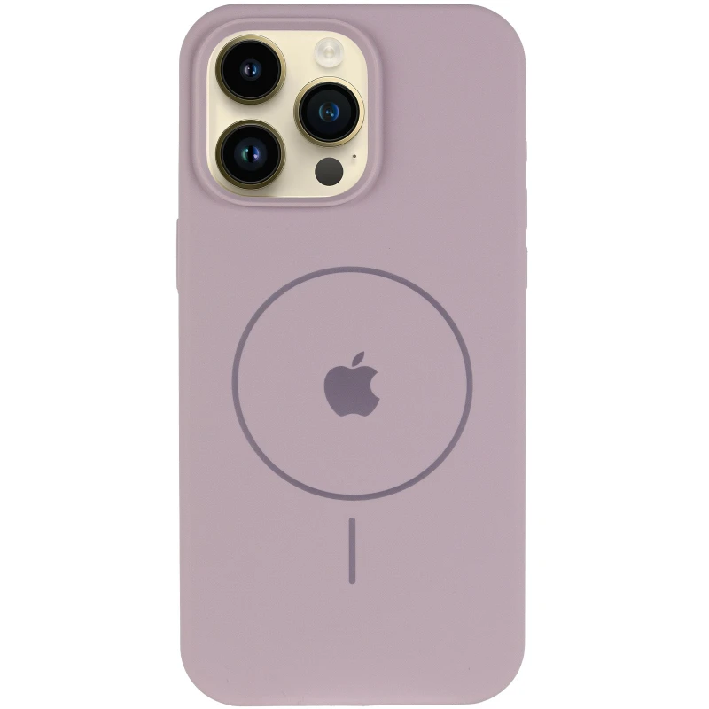 Чехол Silicone Case Full Protective (AA) V2 with MagSafe для Apple iPhone 16 Pro – Серый / Lavender. Фото 7 из 11