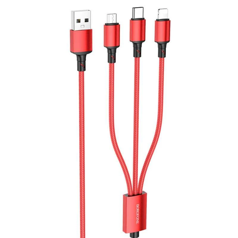 

Дата кабель Borofone BX72 USB to 3in1 (1m) (Червоний)