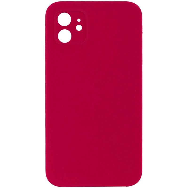 Чехол Silicone Case Square L с защитой камеры для Apple iPhone 11 (6.1") – Красный / Rose Red. Фото 1 из 3