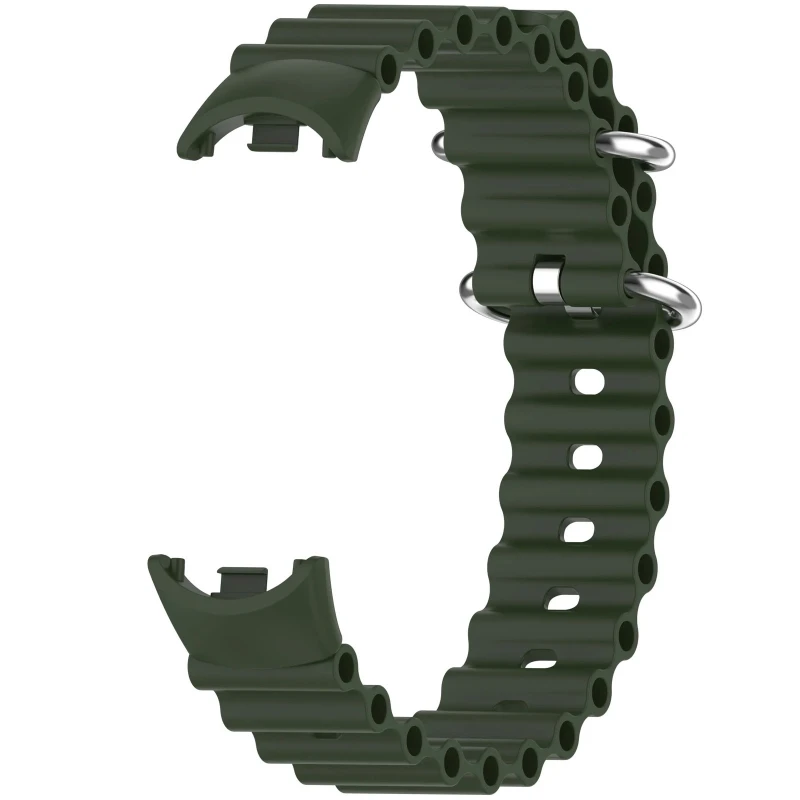 Ремінець Ocean Band для Xiaomi Mi Band 9/8 – Зелений / Dark Olive. Фото 4 з 8