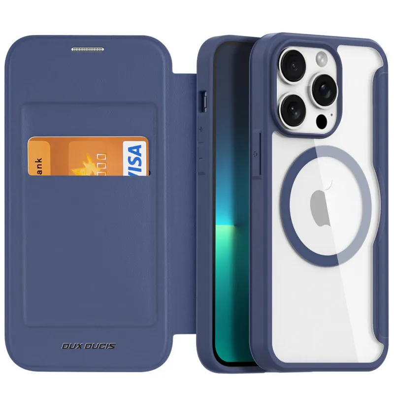 Чехол книжка Dux Ducis з MagSafe на Apple iPhone 15 Pro (6.1") – Blue. Фото 4 из 5