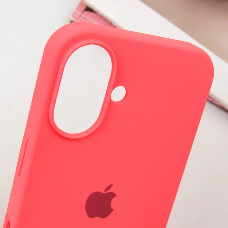 Чохол Silicone Case з закритим низом на Apple iPhone 16 Plus – Кавуновий / Watermelon red. Фото 5 з 7