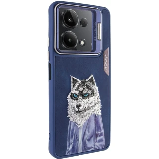 TPU+PC чехол с животными для Xiaomi Poco X6 — Blue Wolf