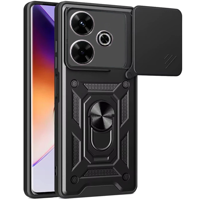 Ударопрочный чехол Serge Ring с защитой камеры для Honor 200 – Черный. Фото 1 из 5