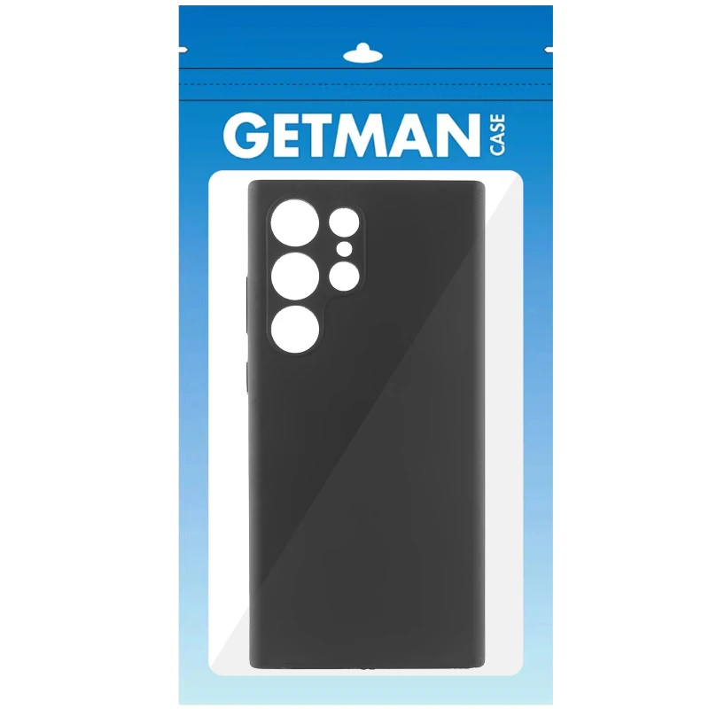Цветной силиконовый чехол GETMAN с закрытой камерой на Samsung Galaxy S26 Ultra – Черный / Black. Фото 4 из 4
