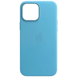 Кожаный чехол Leather Case с MagSafe для Apple iPhone 14 (6.1") — Blue