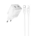 СЗУ Hoco N42 Elogiado 2C PD45W + Type to Lightning – White. Фото 1 из 5